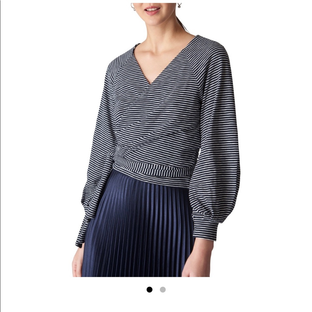 Whistles Stripe Wraparound Top